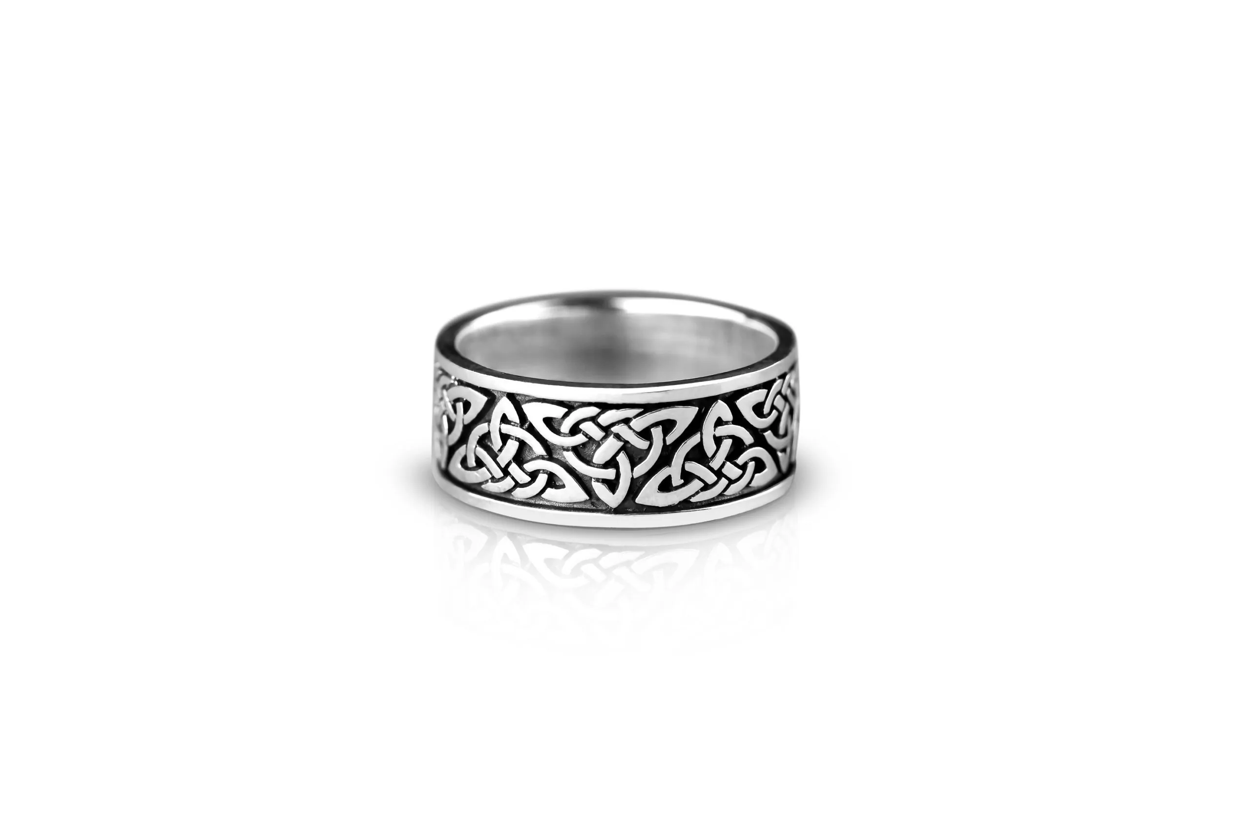 Bague Anneau Celtique en Argent Massif 925 1000e